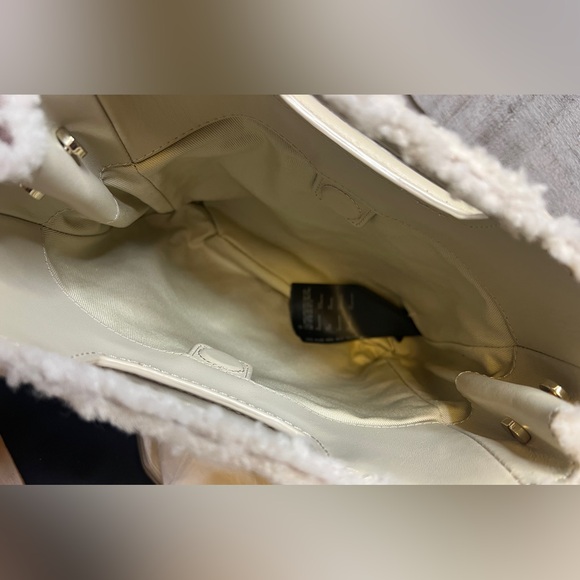 New MAJE NWT SHEEPSKIN SHERPAFRINGE CROSSBODY HANDBAG, NUDE/ NATURAL bag - Picture 8 of 15